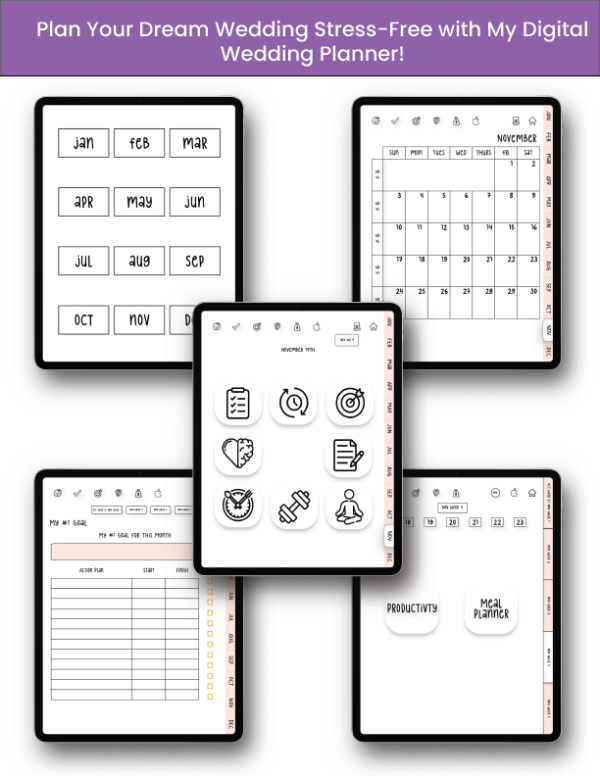 Ultimate Hyperlinked Digital Wedding Planner Bundle (2024 w/ Google + Apple Links)