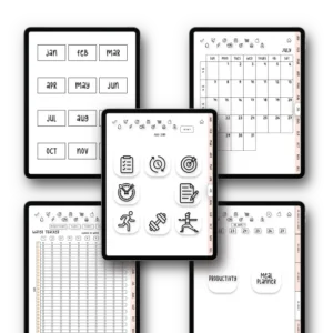 Ultimate Hyperlinked Digital Fitness Planner Bundle (2024 w/ Google + Apple Links)