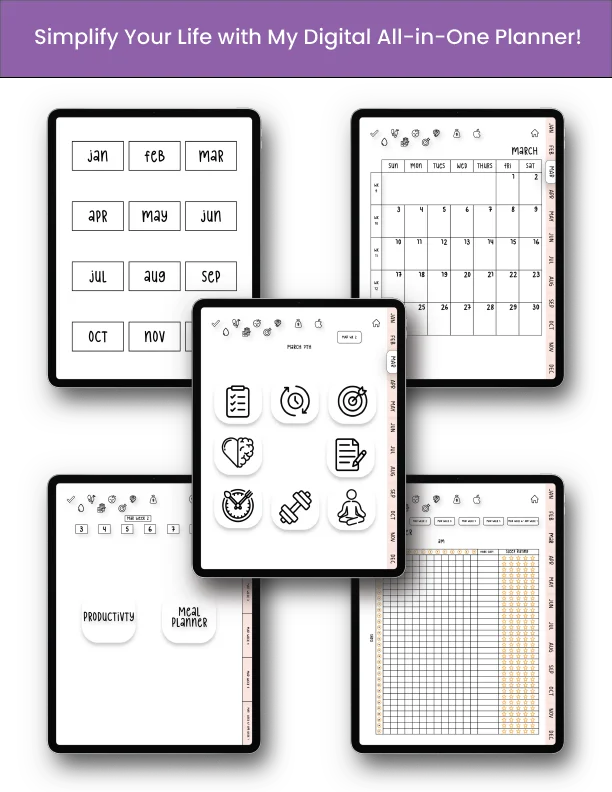 Ultimate Hyperlinked Digital All-in-One Planner Bundle (2024 w/ Google + Apple Links)