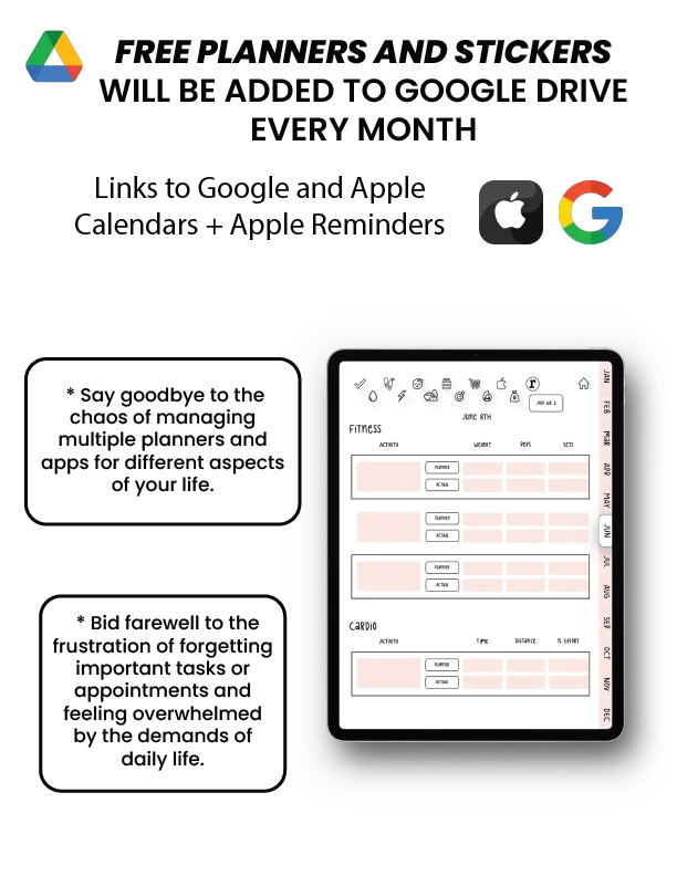 Ultimate Hyperlinked Digital All-in-One Planner Bundle (2024 w/ Google + Apple Links) - Image 3